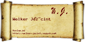 Welker Jácint névjegykártya